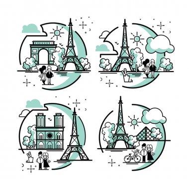 Paris vektör illüstrasyonu.