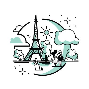 Paris vektör illüstrasyonu.