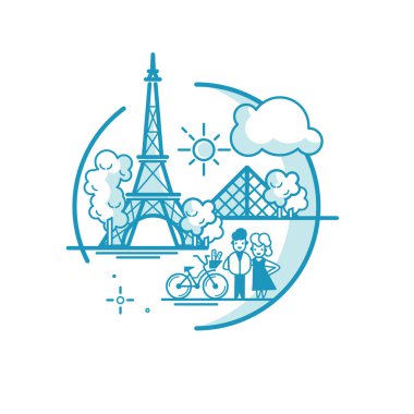 Paris vektör illüstrasyonu.