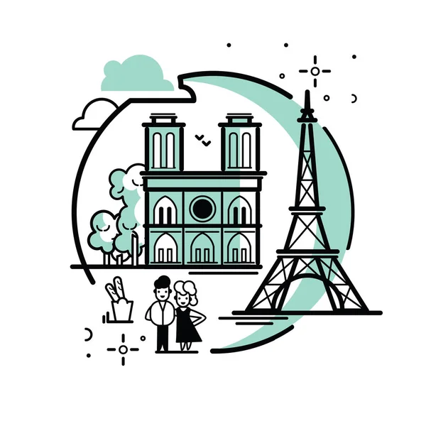 Illustration vectorielle Paris. — Image vectorielle