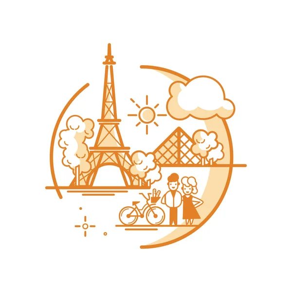 Ilustración vector París. — Vector de stock