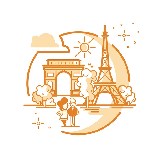 Illustration vectorielle Paris. — Image vectorielle