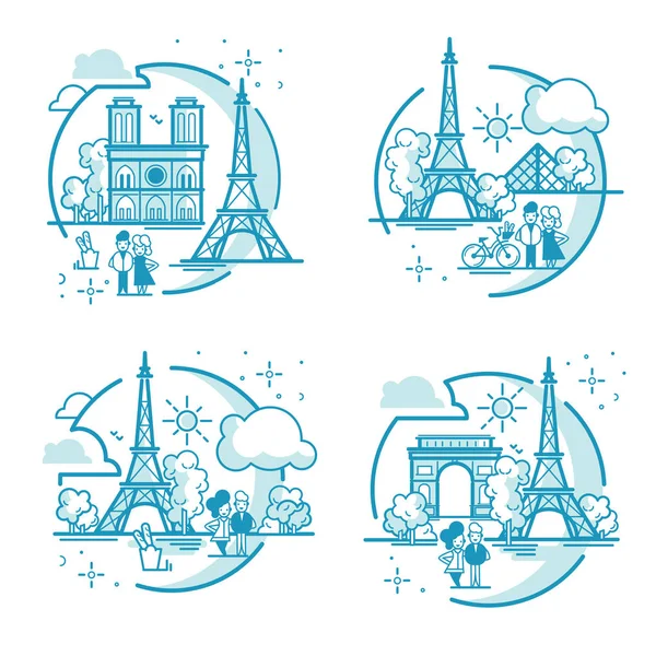 Illustration vectorielle Paris. — Image vectorielle