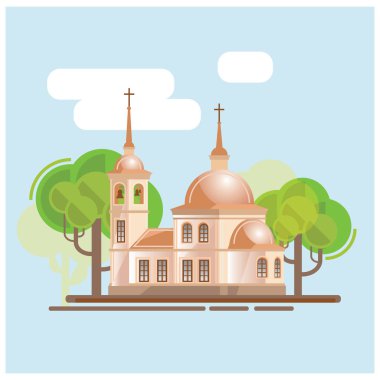 Kilise vektör çizim.