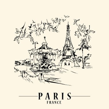 Paris vektör illüstrasyonu.