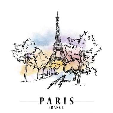 Paris vektör illüstrasyonu.