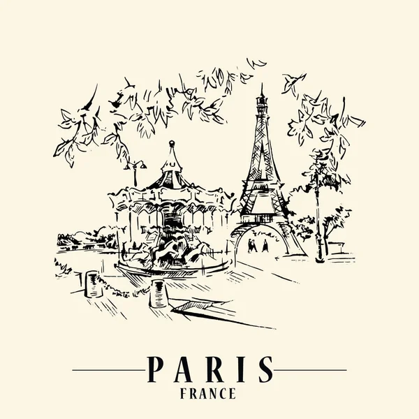 Ilustración vector París. — Archivo Imágenes Vectoriales