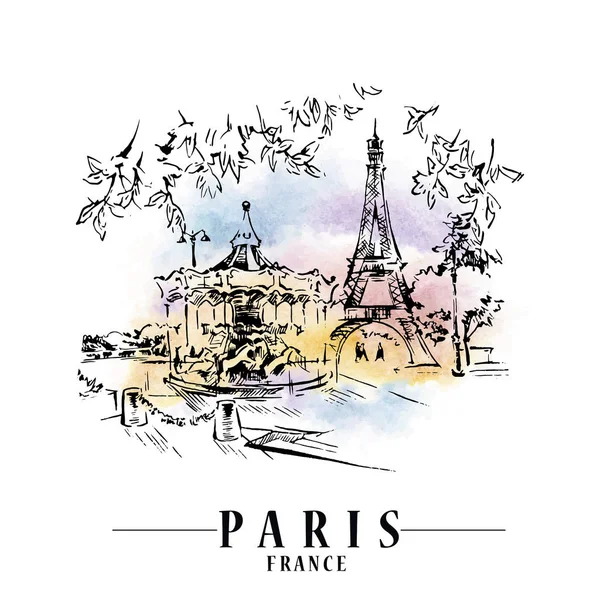 Illustration vectorielle Paris. — Image vectorielle