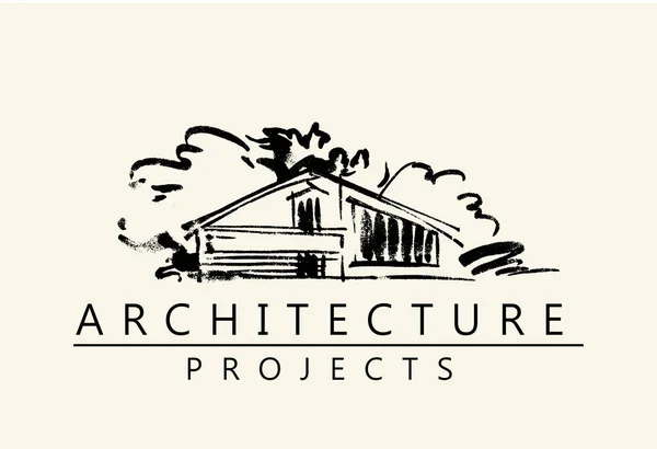 House illustration. Architecture project logo. — Stock Vector