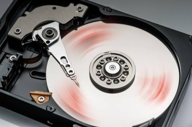 bilgisayar sabit disk çalışma closeup, ayrıntıları