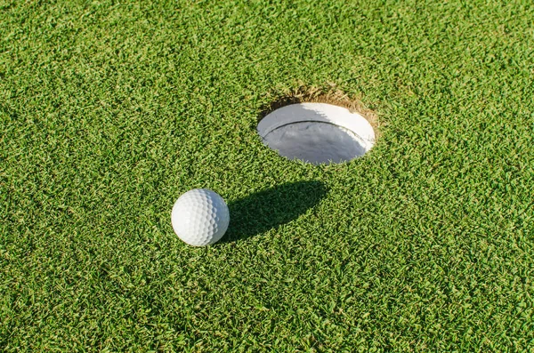 Golf into the hole — Stock Photo, Image