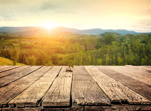 Table top and blur nature of the background — Stock Photo, Image