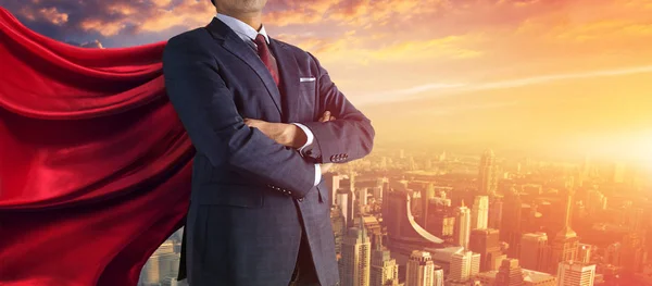 Business superhero. Mixed media — Stock Photo, Image