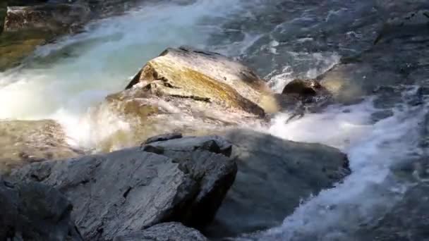Beautiful Muehtinsky waterfall in the Altai Republic. — Stock Video