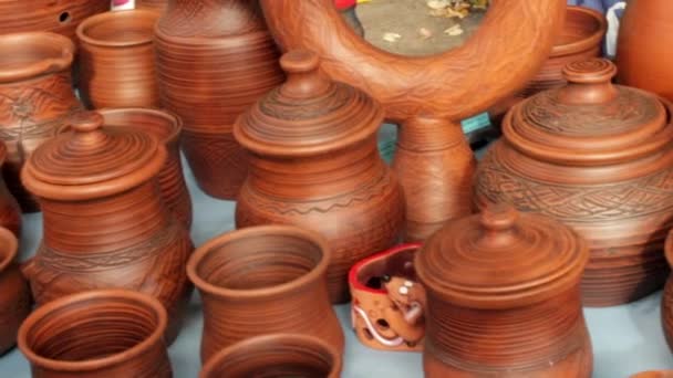 シベリアの公正な工芸陶器 — ストック動画