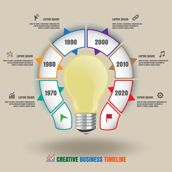 Lamp bulb Creative business timeline — Stock Vector