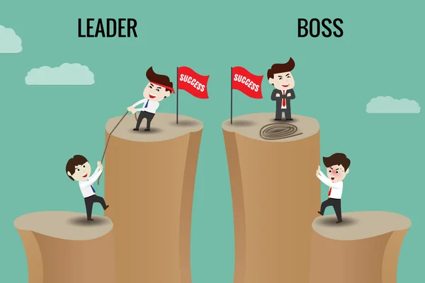 Leader or Boss, template — Stock Vector
