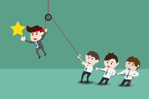 Teamarbeit führt zu erfolgreichen Geschäften — Stockvektor