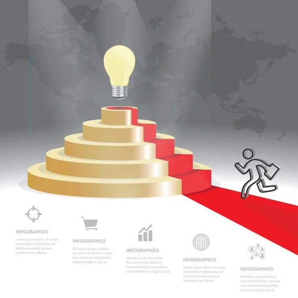 5 계단 전략 단계 창의성, 벡터 infographics로 이동 — 스톡 벡터