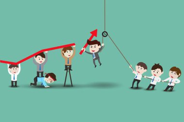 Başarılı bir iş için önde gelen ekip çalışması