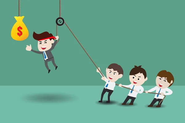 Teamarbeit führt zu erfolgreichen Geschäften — Stockvektor