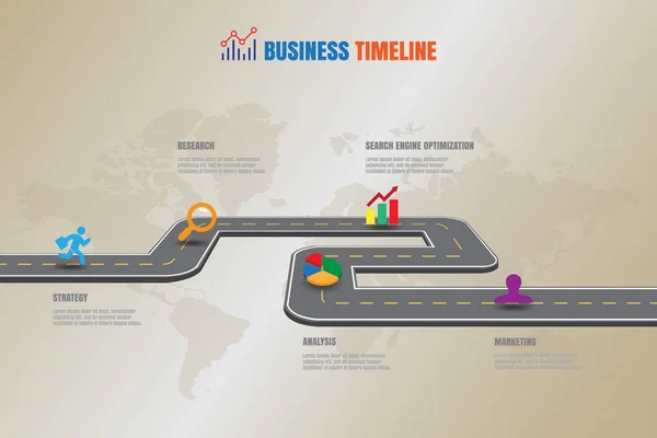 Road map Business Timeline, Vector Illustration — Stock Vector