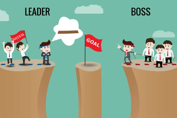 The Difference between Leader and Boss Stock Vector - Illustration