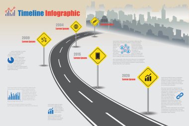 Şehir zaman çizelgesi Infographic, vektör çizim