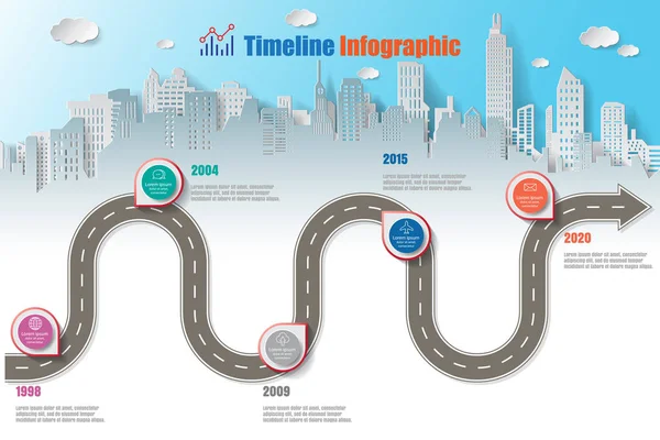 Infografía de la ciudad. Ilustración vectorial — Vector de stock