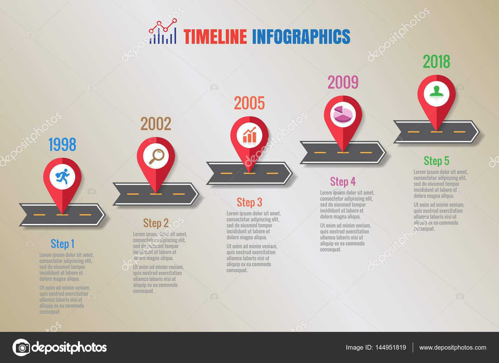 Plantilla De Diseño Infografías Creativas De La Línea De Tiempo Vector