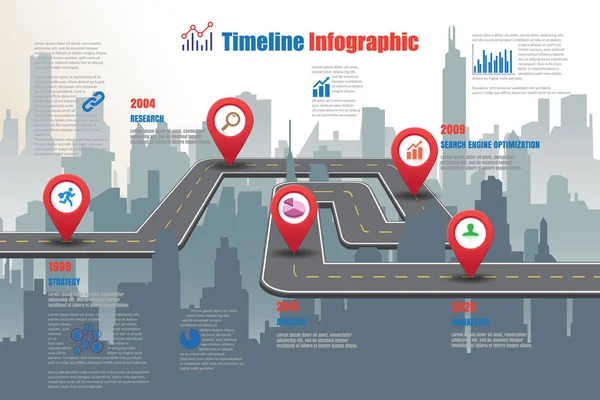 Cronología de la ciudad Infografía, ilustración vectorial — Vector de stock