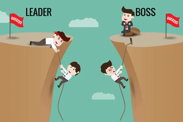 Leader or Boss, template — Stock Vector