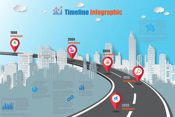 Város ütemterv Infographic, vektoros illusztráció — Stock Vector