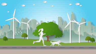 Kadın ve köpeğini şehir parklarında çalıştıran