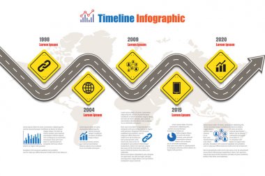 Yol haritası zaman çizelgesi Infographic, vektör çizim