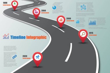 Yol haritası zaman çizelgesi Infographic, vektör çizim