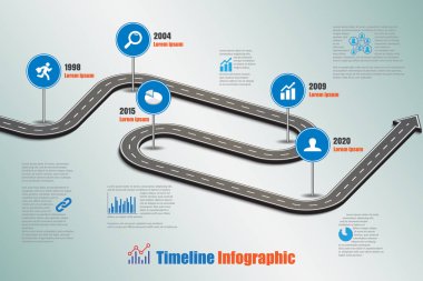 Yol haritası zaman çizelgesi Infographic, vektör çizim