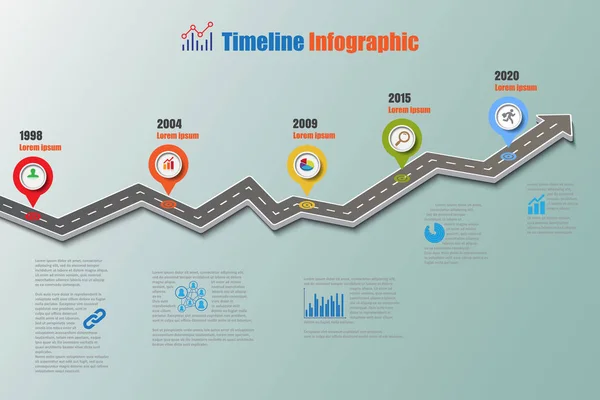 Ütemterv ütemterv Infographic, vektoros illusztráció — Stock Vector