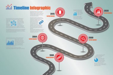 Yol haritası zaman çizelgesi Infographic, vektör çizim