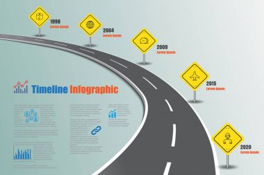 İş yol haritası zaman çizelgesi Infographic, vektör çizim