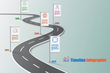 İş yol haritası zaman çizelgesi Infographic, vektör çizim