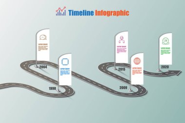 İş yol haritası zaman çizelgesi Infographic, vektör çizim