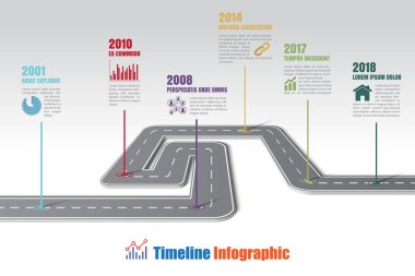 İş yol haritası zaman çizelgesi Infographic, vektör çizim