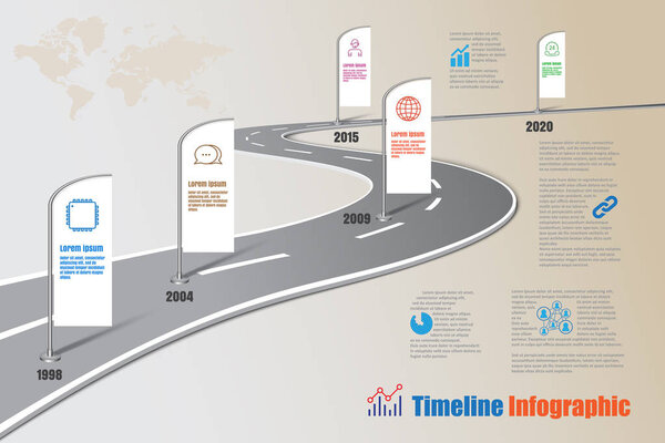 Business road map timeline infographic, Vector Illustration