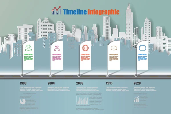 商业路线图时间表的信息图表，矢量图 — 图库矢量图片