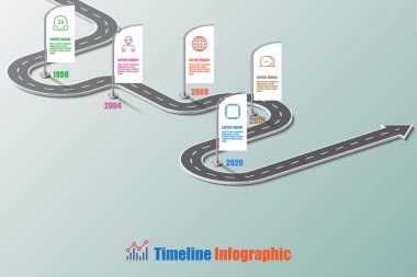 İş yol haritası zaman çizelgesi Infographic, vektör çizim