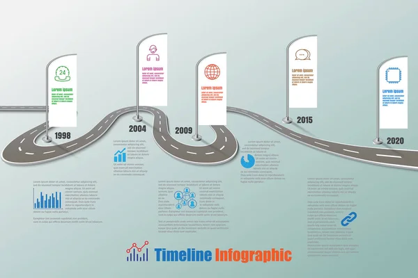 Firmy Mapa drogowa oś czasu infografikę, ilustracji wektorowych — Wektor stockowy