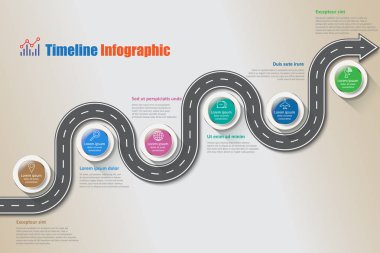 İş yol haritası zaman çizelgesi Infographic, vektör çizim