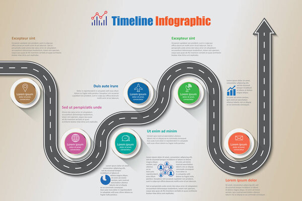 Business road map timeline infographic, Vector Illustration