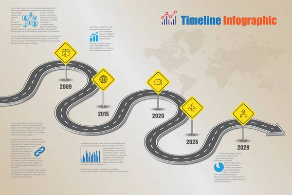 Firmy Mapa drogowa oś czasu infografikę, ilustracji wektorowych — Wektor stockowy